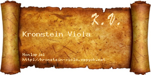 Kronstein Viola névjegykártya